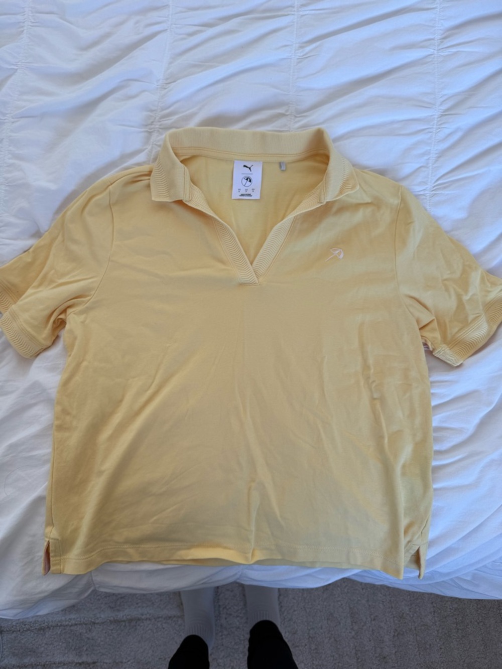 PUMA Women’s Yellow Polo-Style Cotton Shirt